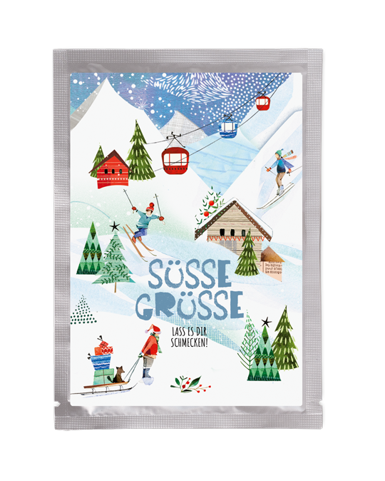 Tee-Postkarte Ski & Berge