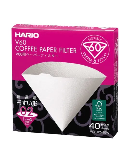 Hario Papierfilter weiß für 02 Kaffeefilter